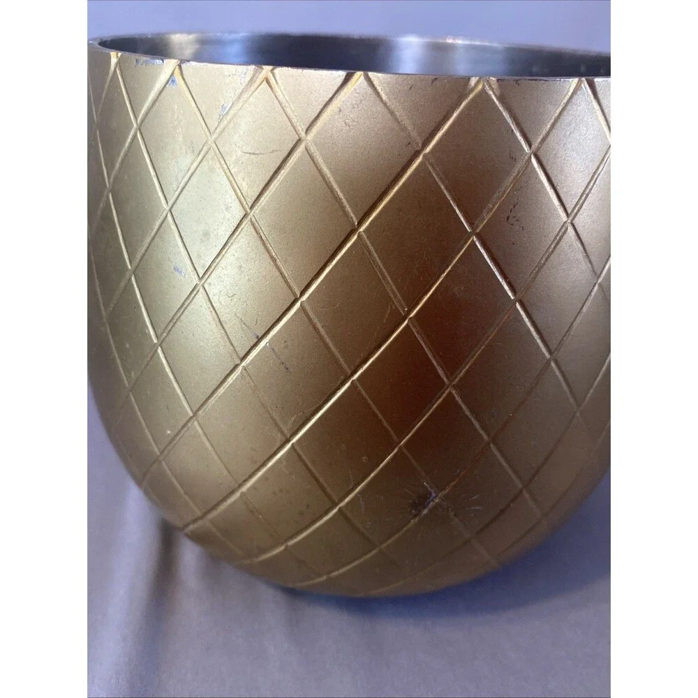 Vintage Gold Pineapple Ice Bucket Barware Tiki Retro Hollywood Regency 12